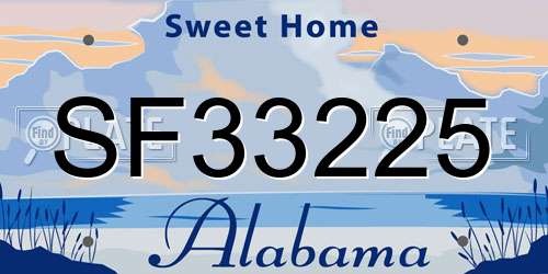 SF33225 Alabama License Plate