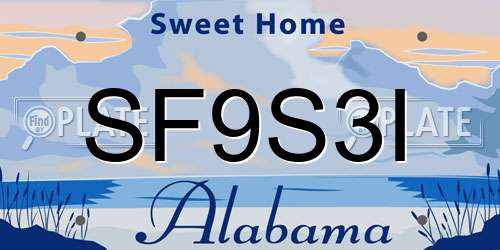 SF9S3I Alabama License Plate