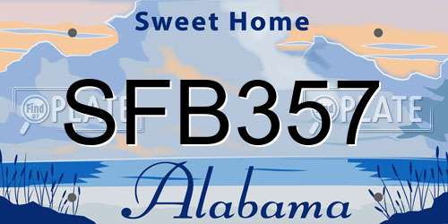 SFB357 Alabama License Plate