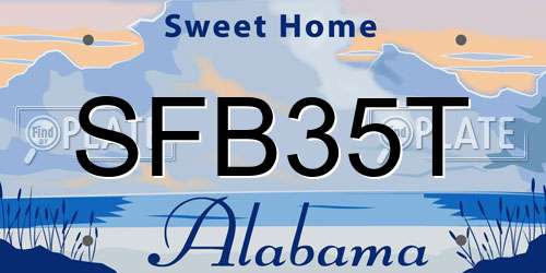 SFB35T Alabama License Plate