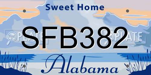 SFB382 Alabama License Plate