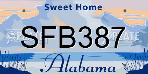 SFB387 Alabama License Plate