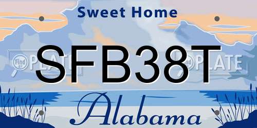 SFB38T Alabama License Plate