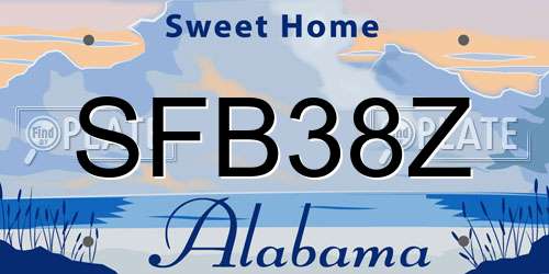 SFB38Z Alabama License Plate