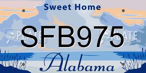 SFB975 Alabama License Plate