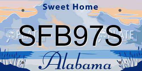 SFB97S Alabama License Plate