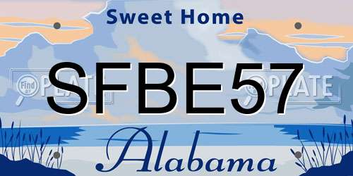 SFBE57 Alabama License Plate