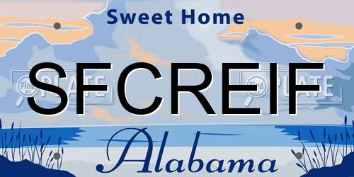 SFCREIF Alabama License Plate
