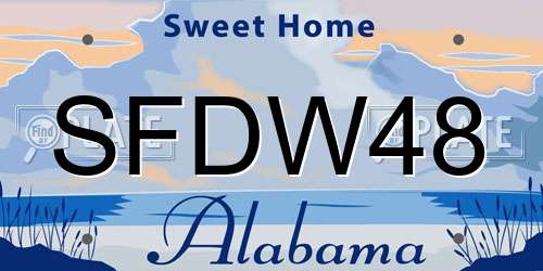 SFDW48 Alabama License Plate