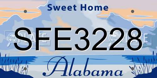 SFE3228 Alabama License Plate
