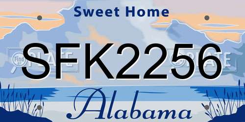 SFK2256 Alabama License Plate