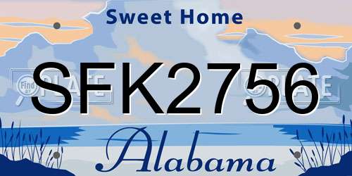 SFK2756 Alabama License Plate