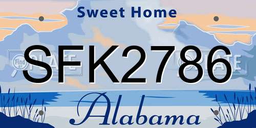 SFK2786 Alabama License Plate