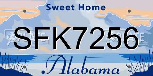SFK7256 Alabama License Plate