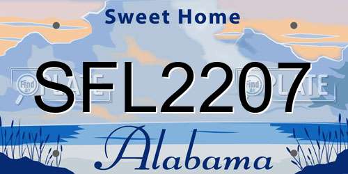 SFL2207 Alabama License Plate