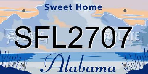 SFL2707 Alabama License Plate
