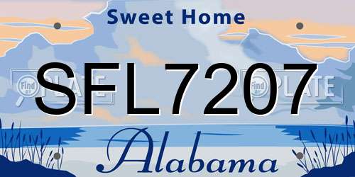 SFL7207 Alabama License Plate