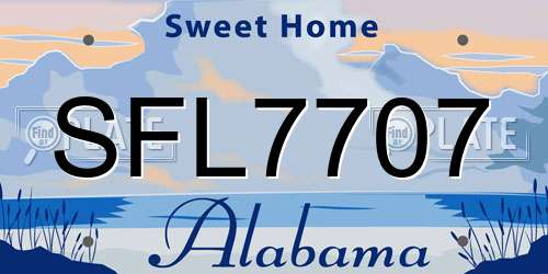 SFL7707 Alabama License Plate