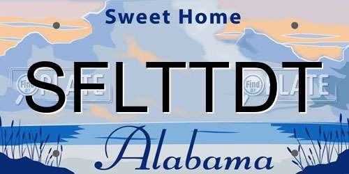 SFLTTDT Alabama License Plate