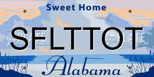 SFLTTOT Alabama License Plate