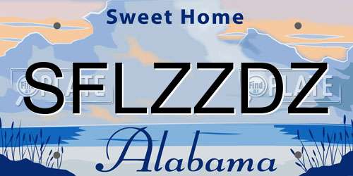 SFLZZDZ Alabama License Plate