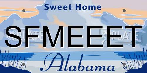 SFMEEET Alabama License Plate