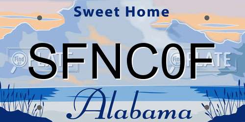 SFNC0F Alabama License Plate