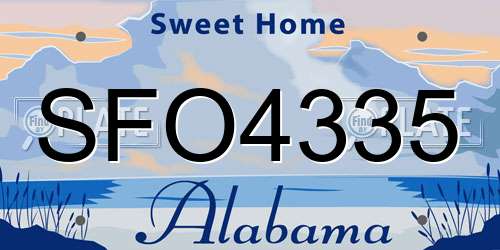 SFO4335 Alabama License Plate