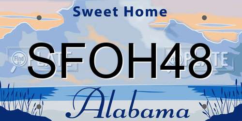 SFOH48 Alabama License Plate