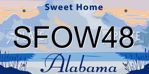 SFOW48 Alabama License Plate