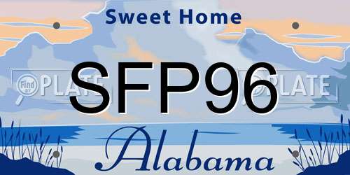 SFP96 Alabama License Plate