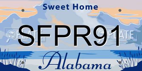 SFPR91 Alabama License Plate