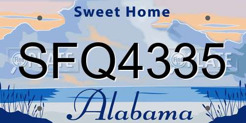 SFQ4335 Alabama License Plate