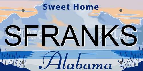 SFRANKS Alabama License Plate