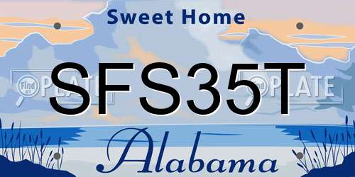 SFS35T Alabama License Plate