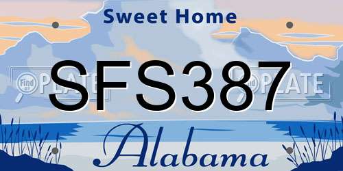 SFS387 Alabama License Plate