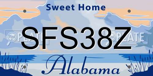 SFS38Z Alabama License Plate
