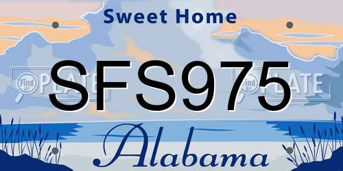 SFS975 Alabama License Plate