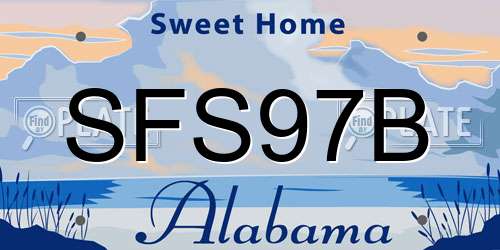 SFS97B Alabama License Plate