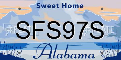 SFS97S Alabama License Plate