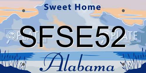 SFSE52 Alabama License Plate