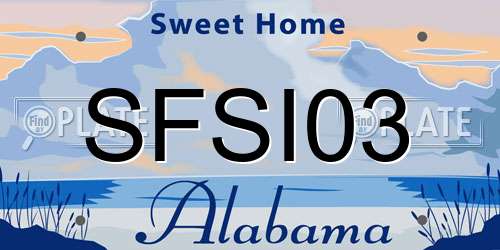 SFSI03 Alabama License Plate