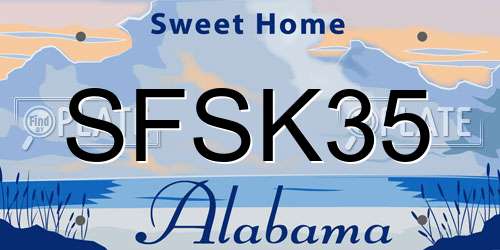 SFSK35 Alabama License Plate