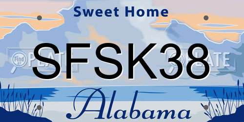 SFSK38 Alabama License Plate