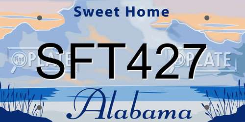 SFT427 Alabama License Plate
