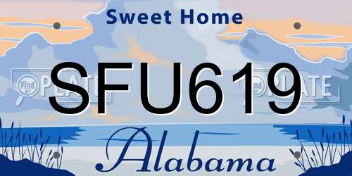 SFU619 Alabama License Plate