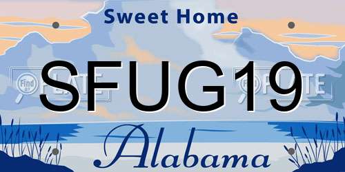 SFUG19 Alabama License Plate