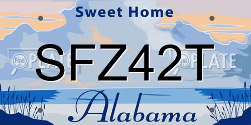 SFZ42T Alabama License Plate
