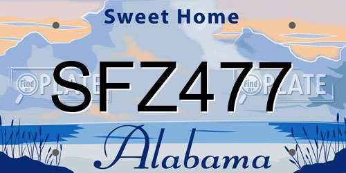 SFZ477 Alabama License Plate