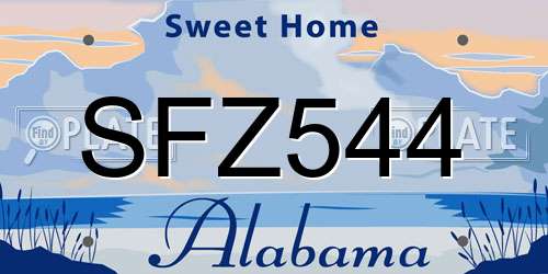 SFZ544 Alabama License Plate